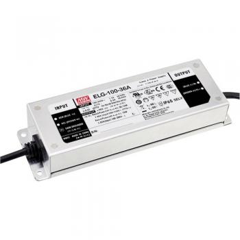 Transformador LED Mean Well ELG-100-24A-3Y, Driver de Tensión y Corriente Constante, 96W, 2-4A, 21.6-26.4V DC Ajustable, Mont
