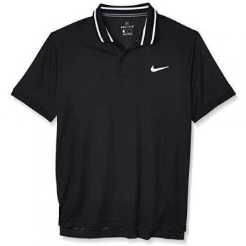 NIKE M Nkct Dry Polo Pique Shirt, Hombre, Black/White/White, L