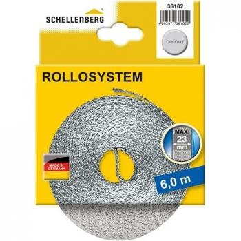 Schellenberg 36102 Cinta de persiana ancho, color gris, Maxi 23 mm/6 m