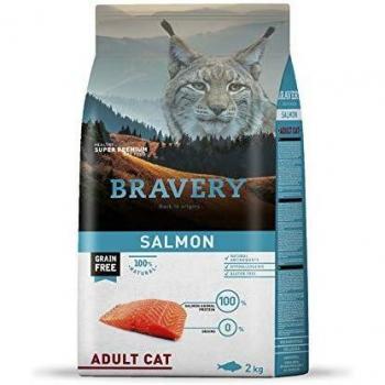 Bravery salmón para Gatos Adultos 2kg Grain Free