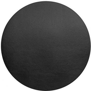 LACOR 66838-Mantel Individual Redondo, Negro granulado, Ø 40 cm, Cuero