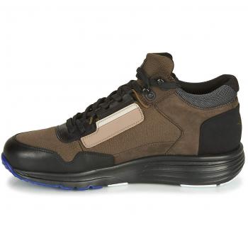 CAMPER Drift Men's Ankle Boots - Brown Gray/Black, Size 40/7, Cotton Fabric/Smooth Leather