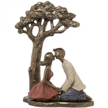 Figura Decorativa Plástico Árbol Dorado Pareja 17 x 27 x 34 cm