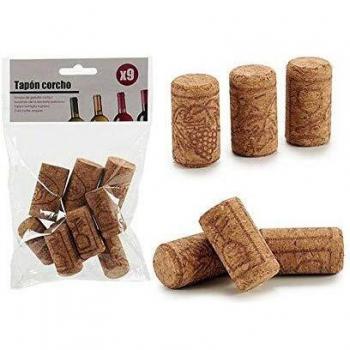 Bigbuy Home S3601923 Tapón Corcho, 2 x 3.5 x 2 cm, 9 Piezas