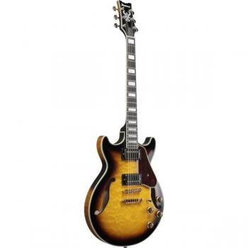 Ibanez AM93QM Artcore Expressionist Electric Guitar, Antique Yellow Sunburst