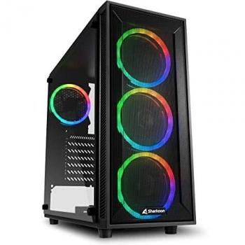 Sharkoon TG4M RGB Semi-Tower ATX Case Black with LED RGB Lighting
