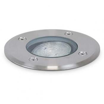 Empotrable de Suelo BORA - Uso Exterior - GU10 - LED 3,5W - IP67 - Aluminio - Redondo - ø12 - Inox AISI 316