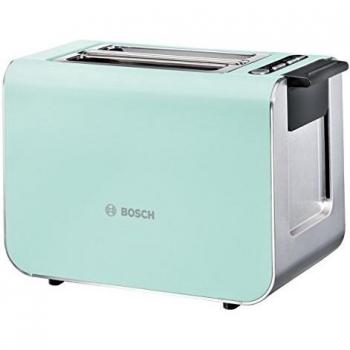 Bosch TAT8612 - Tostadora Styline Compact, 2 Rebanadas, 860W, Color Turquesa/Plata
