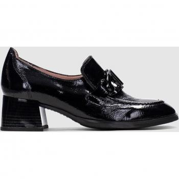 Hispanitas Charlize Mocasines de Piel para Mujer con Adorno de Hebilla y Tacón en Color Negro