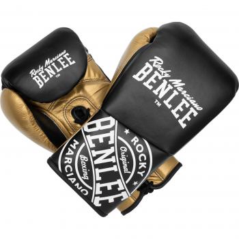 Benlee Cyclone Leather Boxing Gloves 10 oz - Gold/White/Black, Unisex