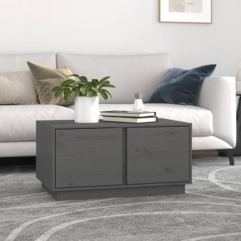 Mesa de centro de madera maciza de pino 80x50x40 cm en color Natural, Blanco y Gris, ideal para salón o comedor, también utilizada como mesa auxiliar o mesa de café
