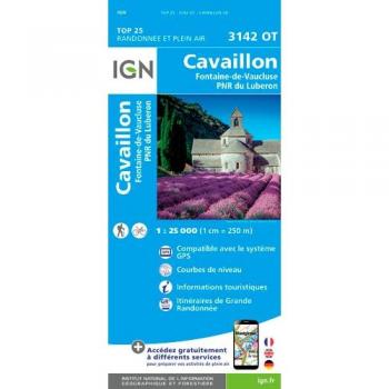 Mapa Topográfico 1:25,000 - Cavaillon y Fontaine de Vaucluse - PNR del Luberon