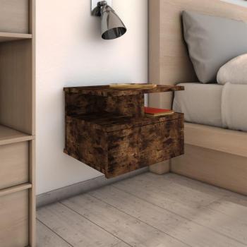 Cabeceras colgantes de madera multicapa en color roble ahumado, set de 2 piezas, dimensiones 40x31x27 cm