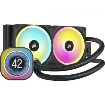 Corsair iCUE H100i RGB PRO XT Liquid CPU Cooler 240mm Radiator Dual 120mm PWM Fans Black