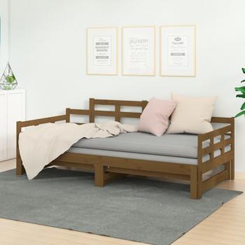 Sofá Cama Extraíble de Madera de Pino Ámbar 2x(90x190)cm