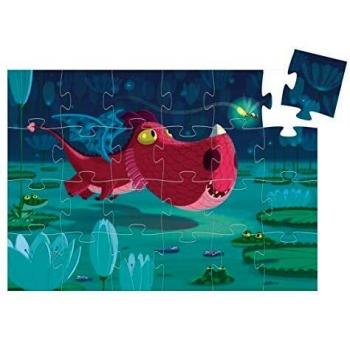 Djeco- Edmond P Juego de Rompecabezas con Diseño de Dragón de 24 Piezas, Multicolor