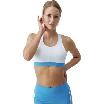 Born Living Yoga - Top de mujer Hanae Reversible Bicolor Mykonos/Blanco XS - Sujeción Media-Alta