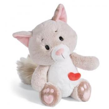 NICI Peluche Love Gato Esponjoso 25 cm Gris Sostenible Hecho de Suave Peluche, Ideal para Jugar y Abrazar, Perfecto como Regalo para Niños y Adultos