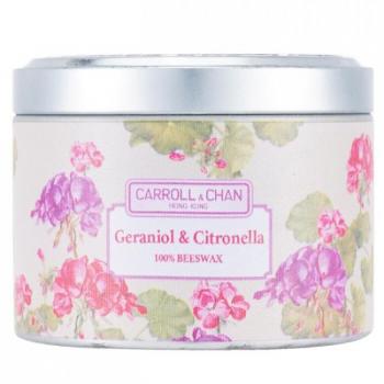 Carroll & Chan 100% Beeswax Tin Candle with Geraniol & Citronella (8x6 cm) - Natural Insect Repellent