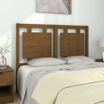Cabecero para cama de madera maciza de pino en color marrón miel, dimensiones 125,5x4x100 cm