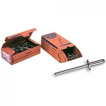 Bralo - Remache aluminio/acero cabeza ancha diámetro 4x10mm