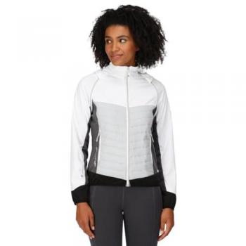 Regatta Women's Lightweight Hybrid Softshell Jacket White Cyberspace Seal Grey Black, Size 14