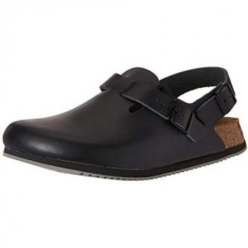 Birkenstock Tokio SL Black Leather Clog, Size UK 9.5 (Super Grip)