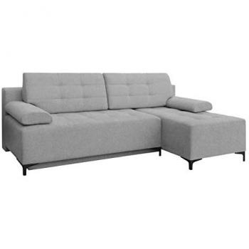 Sofá rinconero Independence 101 con función de descanso y caja de ropa de cama, 215 x 89 x 136 cm, color gris