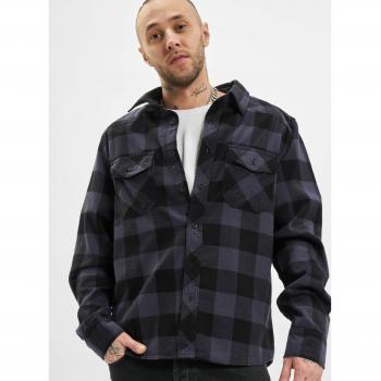 Brandit Flannel Checkshirt - Black/Grey - 6XL for Men