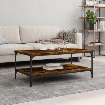 Mesa de centro de roble ahumado 100x55x40 cm madera multicapa Vidaxl Marrón