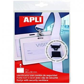 3 Identificadores con cordon Color Blanco 102x 75mm Apli 17843