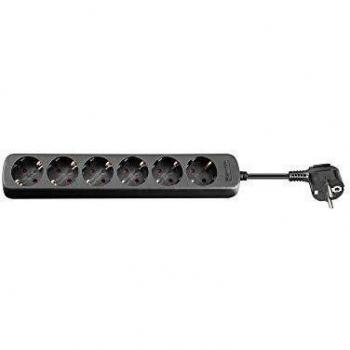 Regleta de Enchufes Goobay 6 Salidas, 1.5 m, Negra