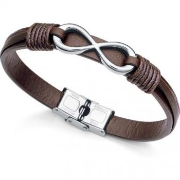 Pulsera Viceroy Magnum de acero y cuero marrón