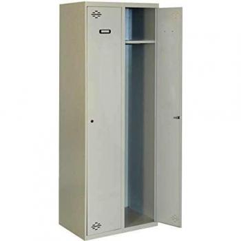 Taquilla profesional montada 2 cuerpos 1 puerta cada uno Gris/Gris Simonrack 1800x800x500 mms - Taquilla metálica - Taquilla para gimnasio - Taquilla de vestuario - Se entrega montado