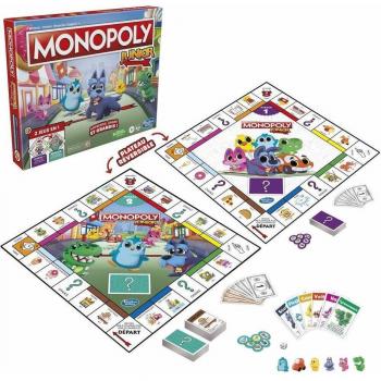 Monopoly Junior 2 en 1 - Juego de Mesa para Niños con Tablero Reversible y Diversión Asegurada