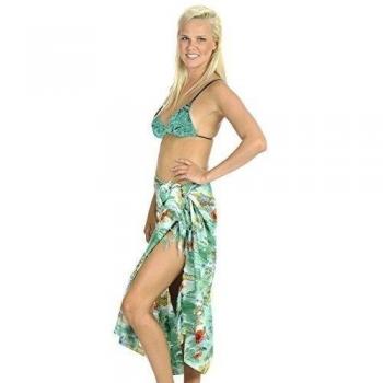 likre suave falda de la playa hawaiano La Leela encubrir más sarong 72x42 pulgadas verde