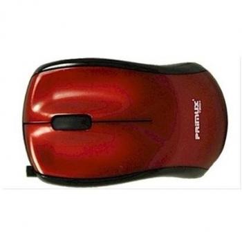 Primux M305R - Mini ratón óptico USB con rueda de desplazamiento, color rojo