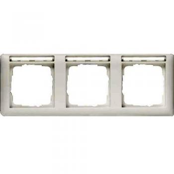Gira 109303 Standard 55 White Glossy Horizontal Triple Frame with Labeling Field