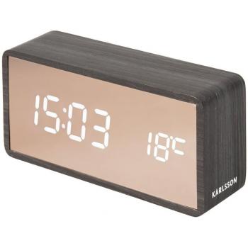 Reloj despertador LED efecto madera cobre Karlsson