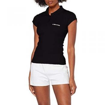 Polo de Manga Corta para Natación Head Team Negro Mujer