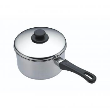 Cazuela Extra Profunda de Acero Inoxidable para Cocinas de Inducción con Tapa - 16 cm - Plateada