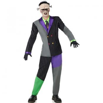 Kimokawaii Disfraz de Frankenstein traje a rayas para hombre