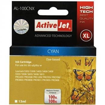 Cartucho de Tinta Compatible Activejet AL-100CNX para Lexmark 100XL/108XL - Alto Rendimiento, 13 ml, Color Naranja