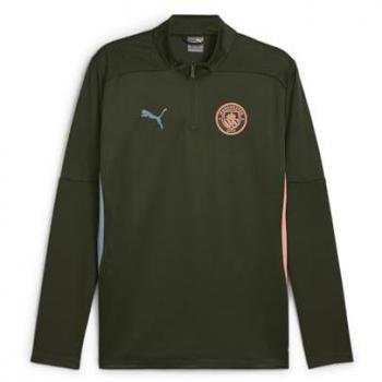 Puma Manchester City Men's Green Training 1/4 Zip Sweatshirt