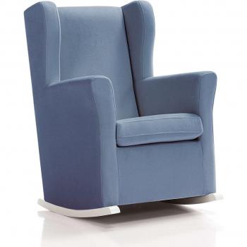 Sillón de lactancia SOGNO tapizado en tela azul marino