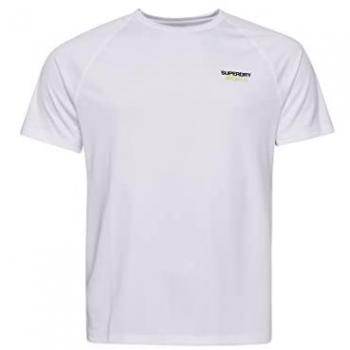 Camiseta de manga corta Superdry Train Active blanca y verde para hombre, talla L