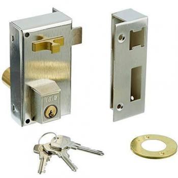 Yale 56AR60DHN Cerradura de sobreponer estándar para puertas niquelado, entrada 35 mm derecha 56-a cilindro redondo