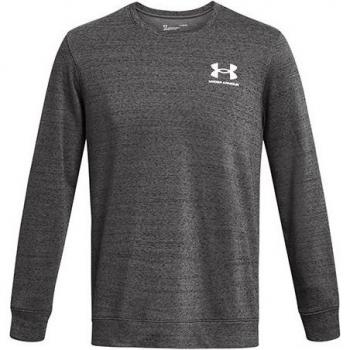 Under Armour Men's Rival Terry Crew Sweatshirt - Gray, Relaxed Fit