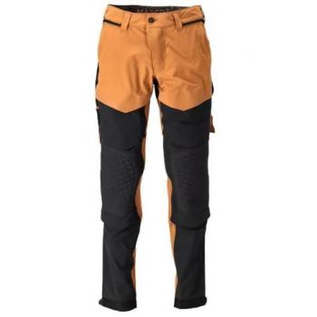 Pantalones de Trabajo Personalizados Mascot con Pockets para Rodilleras, Marrón/Negro, L32W40.5