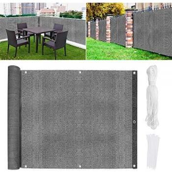 WOKKOL Malla para Jardin Exterior, Protector Balcon, Malla Protectora Balcon, Vallas Terraza, HDPE, Densidad 185 g/㎡, Protección contra el Viento UV para Balcón, Jardín, Piscina